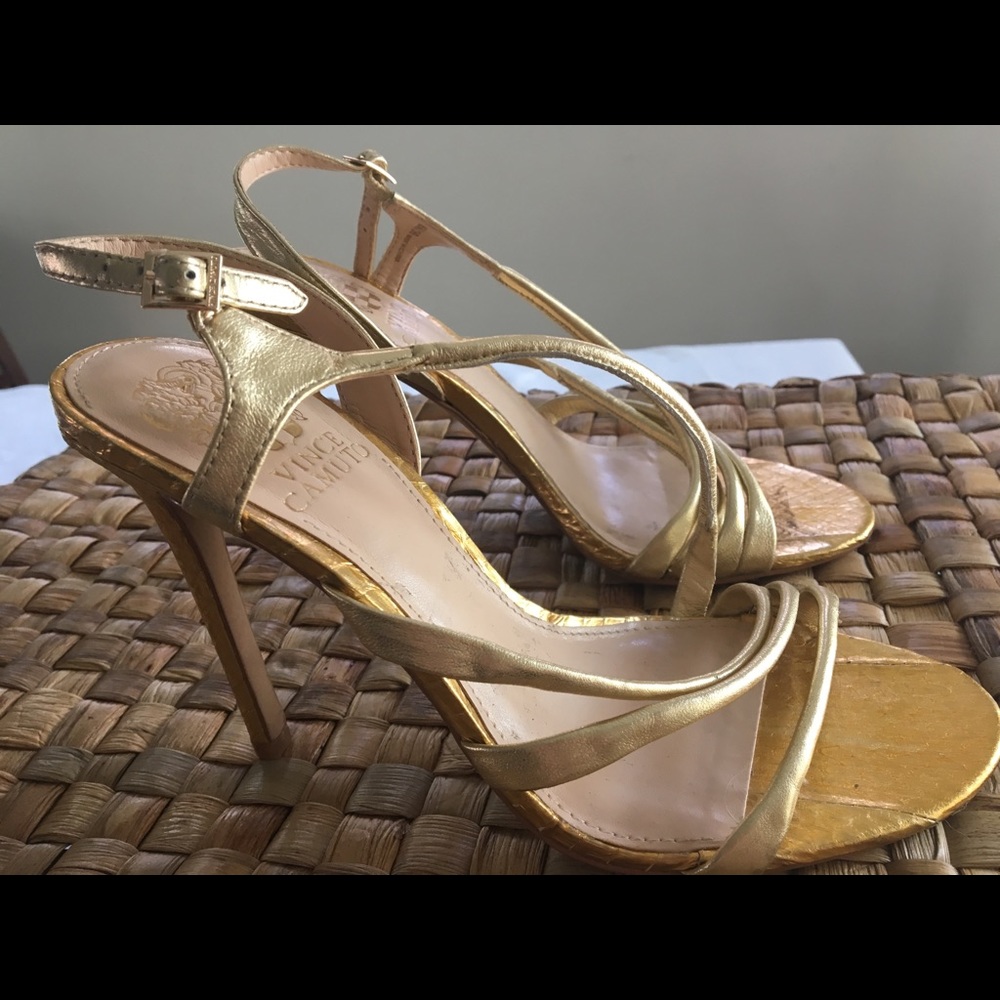 Vince Camuto gold heels